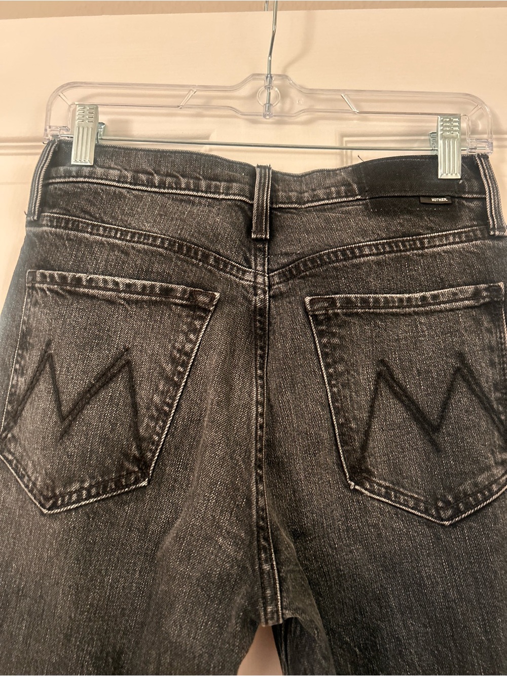 MOTHER Black Wash High-Rise Straight Leg Jeans Size 27